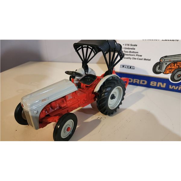 Ford 8N Tractor Ertl 1/16 Scale 50th Anniversary 1948-98 w/ Plow + Umbrella.