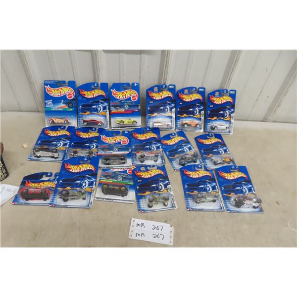 Eighteen Hot Wheels Vehicles in Packages