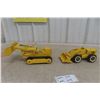 Image 1 : Two Metal Toy Tanks: T-6 Crawler (10" Long) and Wheel Loader (10 1/2" Long)