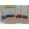 Image 1 : Four Corgi Toys Chipperfields Die-Cast Truck-and-Trailer Animal Haulers – Largest 10" Long
