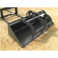 (UNUSED) 66" SMOOTH BUCKET W/GRAPPLE CLAMP