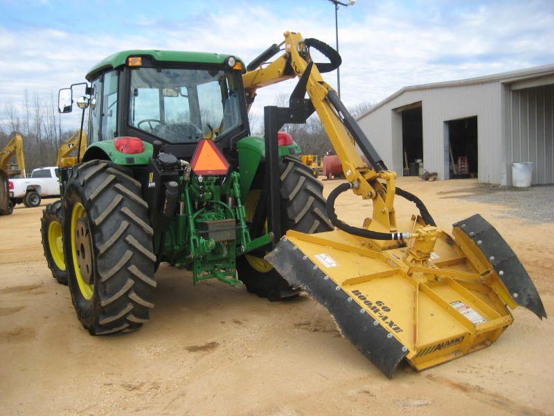 JOHN DEERE 6415 4X4 FARM TRACTOR W/SIDE BOOM MOWER J.M. Wood Auction