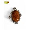 Image 2 : Vintage 14k Yellow Gold Brooch / Pendant Set With Carved Coral Cameo