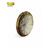 Image 2 : Vintage 10k Yellow Gold Engraved Bezel Brooch With Pink / White Coral Cameo