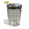 Image 1 : Antique F & B Sterling Silver Lidded Glass Fluted Container