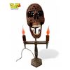Image 1 : Vintage Memento Mori Style Hand Carved Wooden Skull With Dragon Details