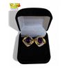 Image 1 : Vintage Amethyst Diamond & 14k Gold (Plumb) Earrings