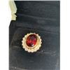 Image 2 : 14k White Gold, Garnet, & Diamond Ring On 14k Gold "Arthritis" Expanding Band