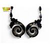 Image 2 : Vintage Margot de Taxco Sterling Silver & Black Enamel Necklace