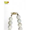 Image 2 : Vintage Chinese Gen. White Jadeite Bead Necklace With 14k Gold Clasp