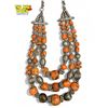 Image 2 : Early 19th Century Triple Strand Silver & Coral Burmese Necklace