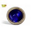 Image 2 : Vintage Birks Sterling Silver Bowl With Cobalt Blue Glass Insert