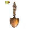 Image 2 : 6x Vintage Souvenir Spoons : First Nations Chief Heads, Nude Woman, Gold Panner, & More