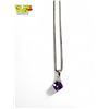 Image 2 : Vintage .925 Silver Pendant With Purple Center Stone On .925 Silver Chain