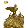 Image 8 : Extraordinary Vintage French Gilt Brass Mantle Clock With Eagle, Faces, & Barocco Details