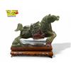 Image 2 : Vintage Chinese Green / Purple Jade Horse Figurine With Stand