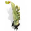 Image 8 : Vintage Chinese Jade Winged Avian Bird With Floral Details & Stand