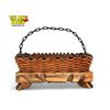 Image 2 : Vintage French Woven Rope Nail Basket With Chain Link Handle