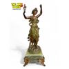 Image 2 : Impressive 3x Piece Art Nouveau French Mantle Clock "Libellule" With Matching Statues