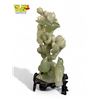 Image 2 : Vintage Chinese Jade Statue With Birds & Floral Details + Stand
