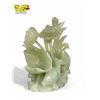 Image 2 : Vintage Chinese Jade Koi Fish & Floral Statue