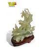 Image 2 : Vintage Chinese Jade Gril Riding Dragon Statue With Stand