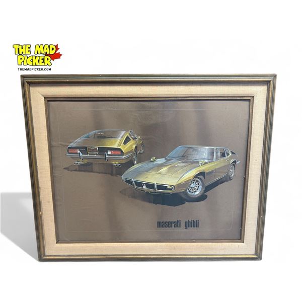 1968 Barry Malone Signed Original Maserati Ghibli Painting