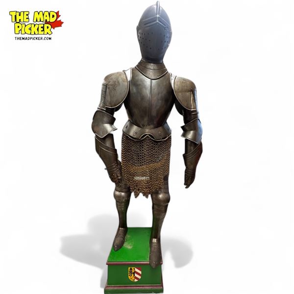 Fantastic Life Size Example Of A Medieval Knights Armour On Pedestal