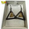 Image 2 : .925 Silver Diamond Triangle Earrings: 98 Diamonds Retail Value $1700 With Appraisal