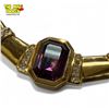 Image 2 : Vintage Christian Dior 1980's Necklace With Large Crystal Amethyst / 18k Gold Plated