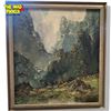 Image 2 : Vintage Willi Bauer Signed Original Oil On Canvas Painting "Mountain Scene" - High Retail Value