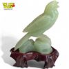 Image 2 : Vintage Chinese Jade Bird Figurine With Stand