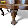 Image 8 : Rare & Magnificent Quartersawn Oak Heart Leaded Glass, Triple Glass Curved Cabinet With Ball In Claw