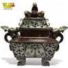 Image 1 : Vintage Chinese Jade Incense Burner Chamber With Dragon Details & Feet