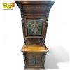 Image 1 : Beautiful Antique English Stain Glass Leaded Top Cabinet With Lion Heads, Figural Faces, & Detailed 
