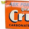 Image 2 : Vintage Orange-Crush Self Framed Embossed Amber Crinkle Bottle Metal Advertising Sign