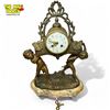 Image 2 : Vintage French Napoleon Style Bronze Porcelain Face Mantle Clock On Marble Base