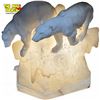 Image 2 : Vintage Alabaster Polar Bear On Ice Themed Table Lamp