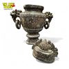 Image 2 : Vintage Chinese Jade Lidded Dragon Themed Ringed Vase
