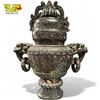 Image 3 : Vintage Chinese Jade Lidded Dragon Themed Ringed Vase