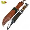 Image 2 : Edge Mark Solingen Germany Horn Handled Bowie Knife #469 With Leather Sheath