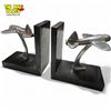 Image 2 : 2x Soapstone Carved Book Ends With Art Deco Style Airplanes