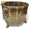 Image 2 : Vintage Brass Lion Faced & Footed Planter