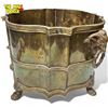 Image 3 : Vintage Brass Lion Faced & Footed Planter