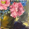 Image 2 : Vintage Original Oil Painting On Canvas - Still Floral Scene