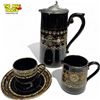 Image 1 : 4x Piece Hand Painted Made In England China Ware: Cup, Saucer, Creamer, Coffee Pot