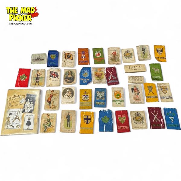 Collection Of 1920's Cigarette Silk Cards : Animal, Provinces, Women, Military, Flags, RCMP