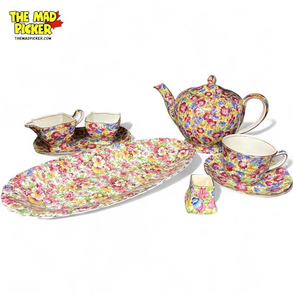 8 Assorted Pieces Of Grimwades, Teapot, Creamer, Sugar, Teacup, Saucer, Etc..