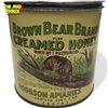 Image 1 : Vintage Brown Bear Brand Creamed Honey 4 Lb Tin, Ontario Canada