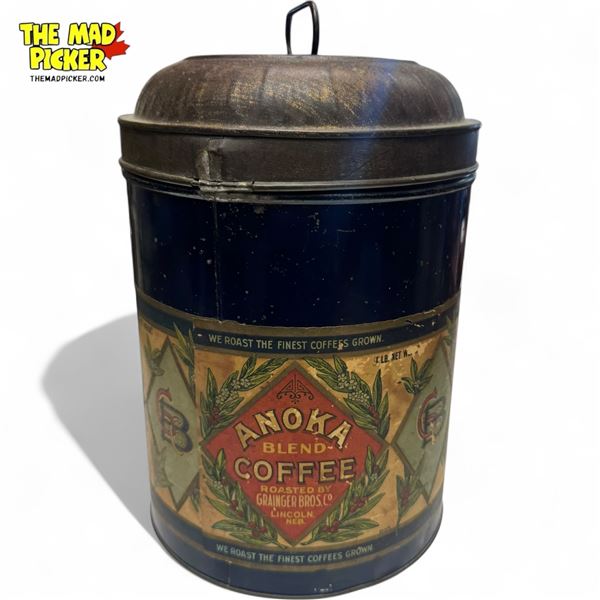 Vintage Paper Label Anoka 5 Lb Coffee Tin